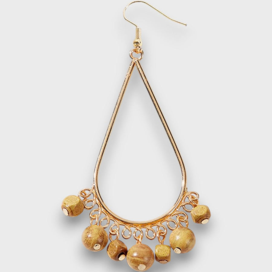 Solira – Vintage drop earrings with wooden elements