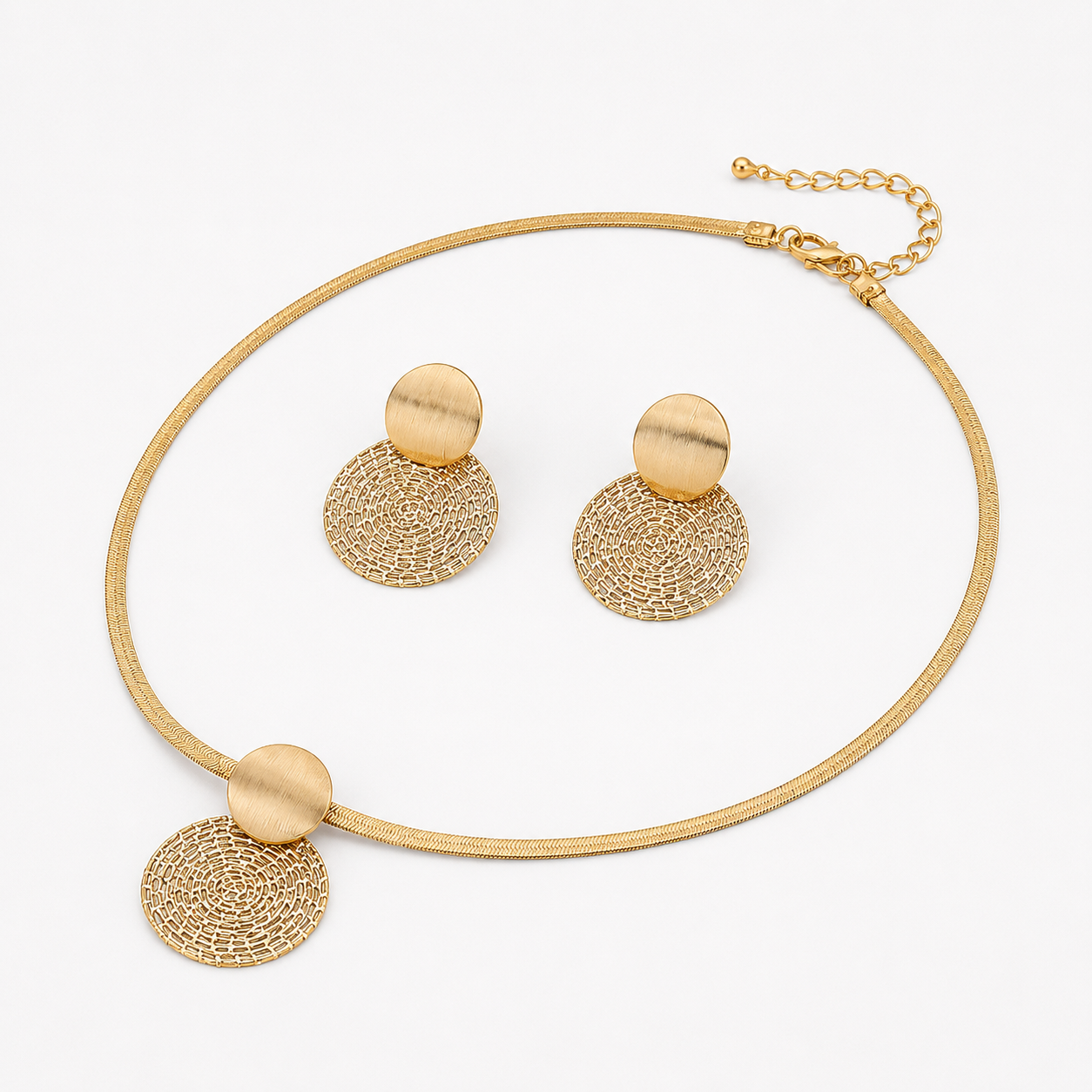 Aurelia – Textured Necklace and Earring Set