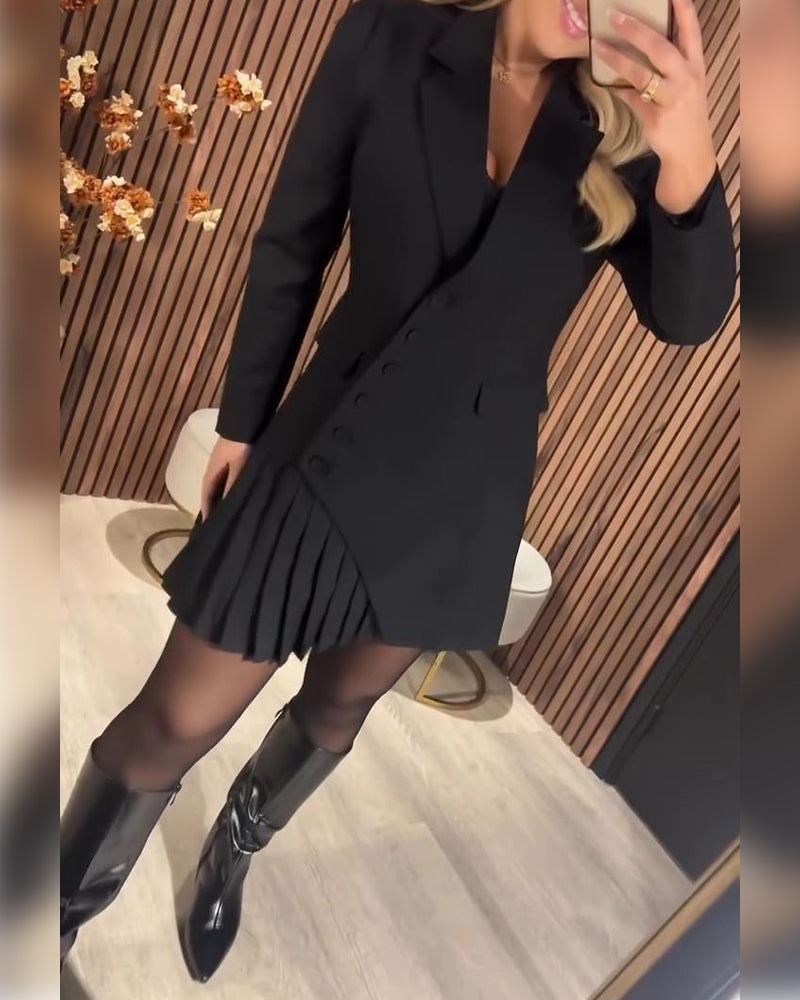 Nylani - Dress with Lapel and Blazer