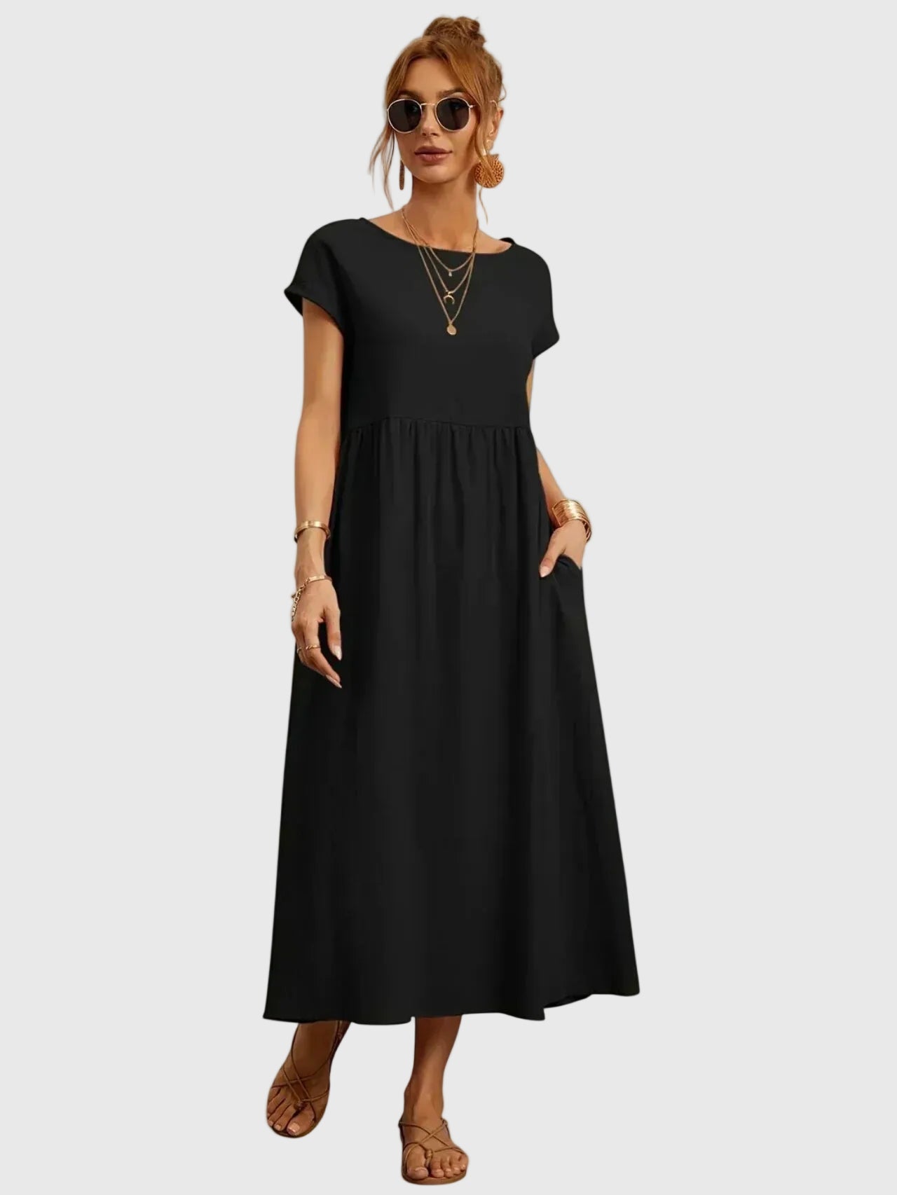 Giselle | Casual Midi Dress with Pockets