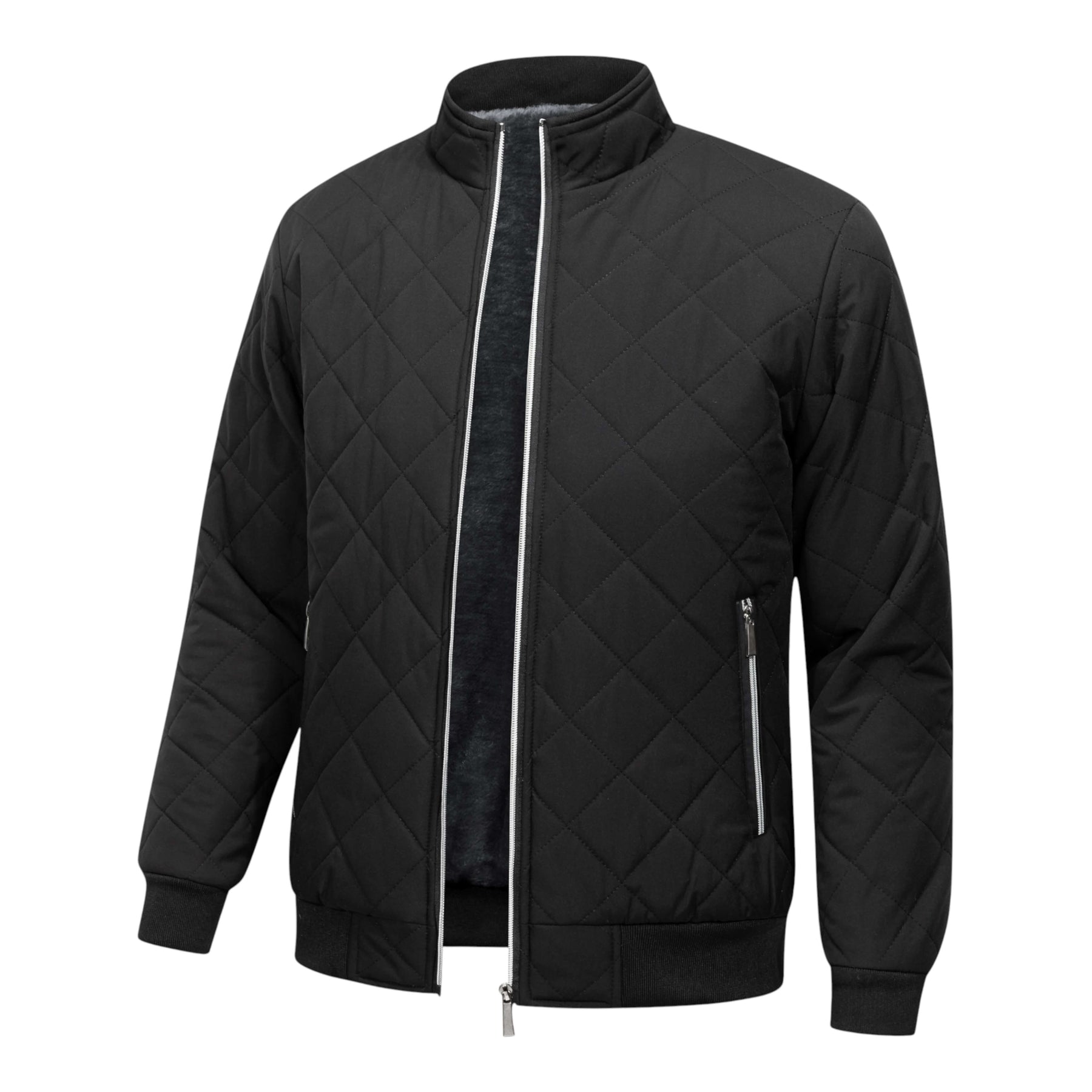 Hristo - Diamond Pattern Fleece Lined Jacket