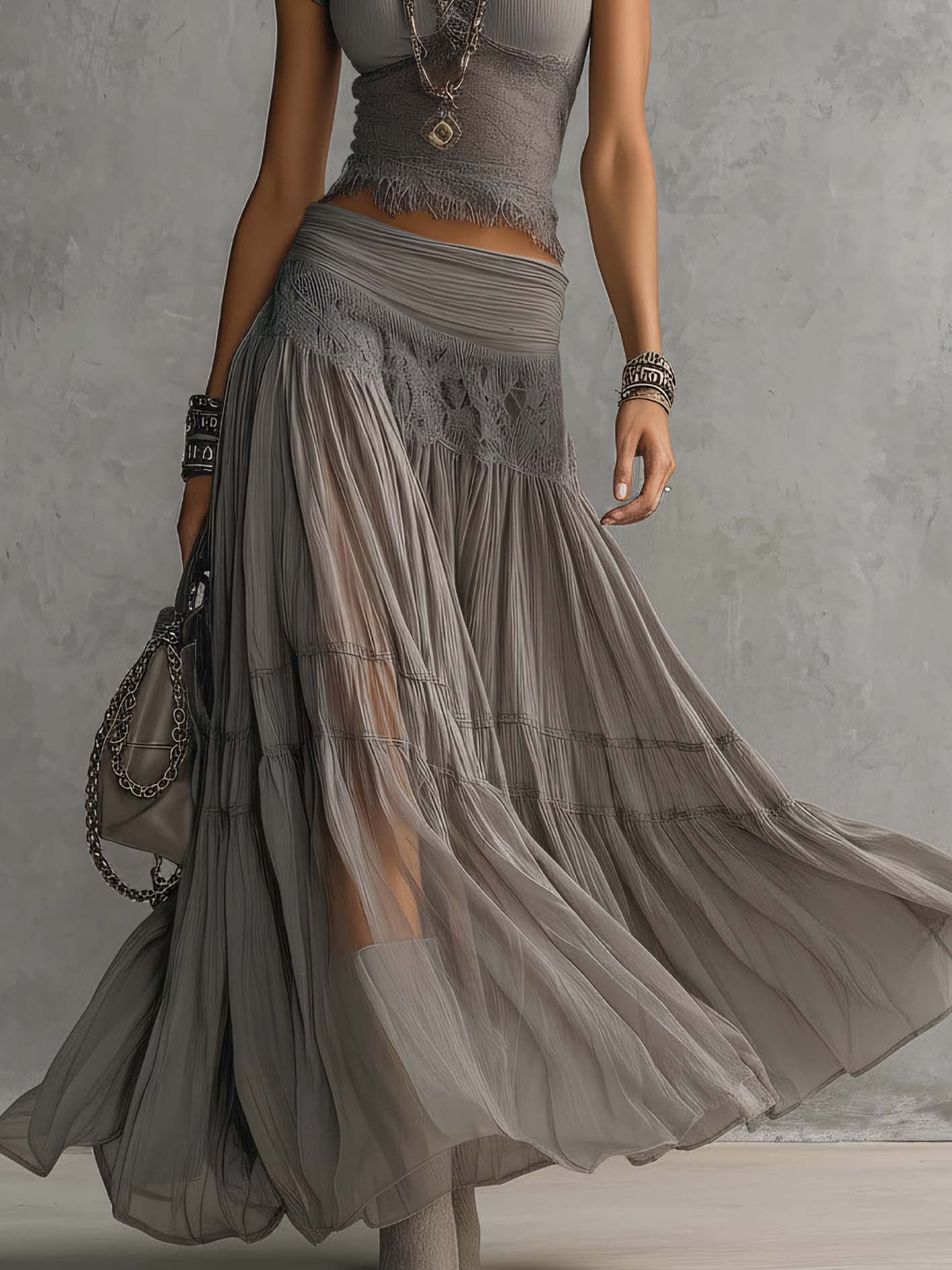 Paulina | Gray Lace Slimming Set