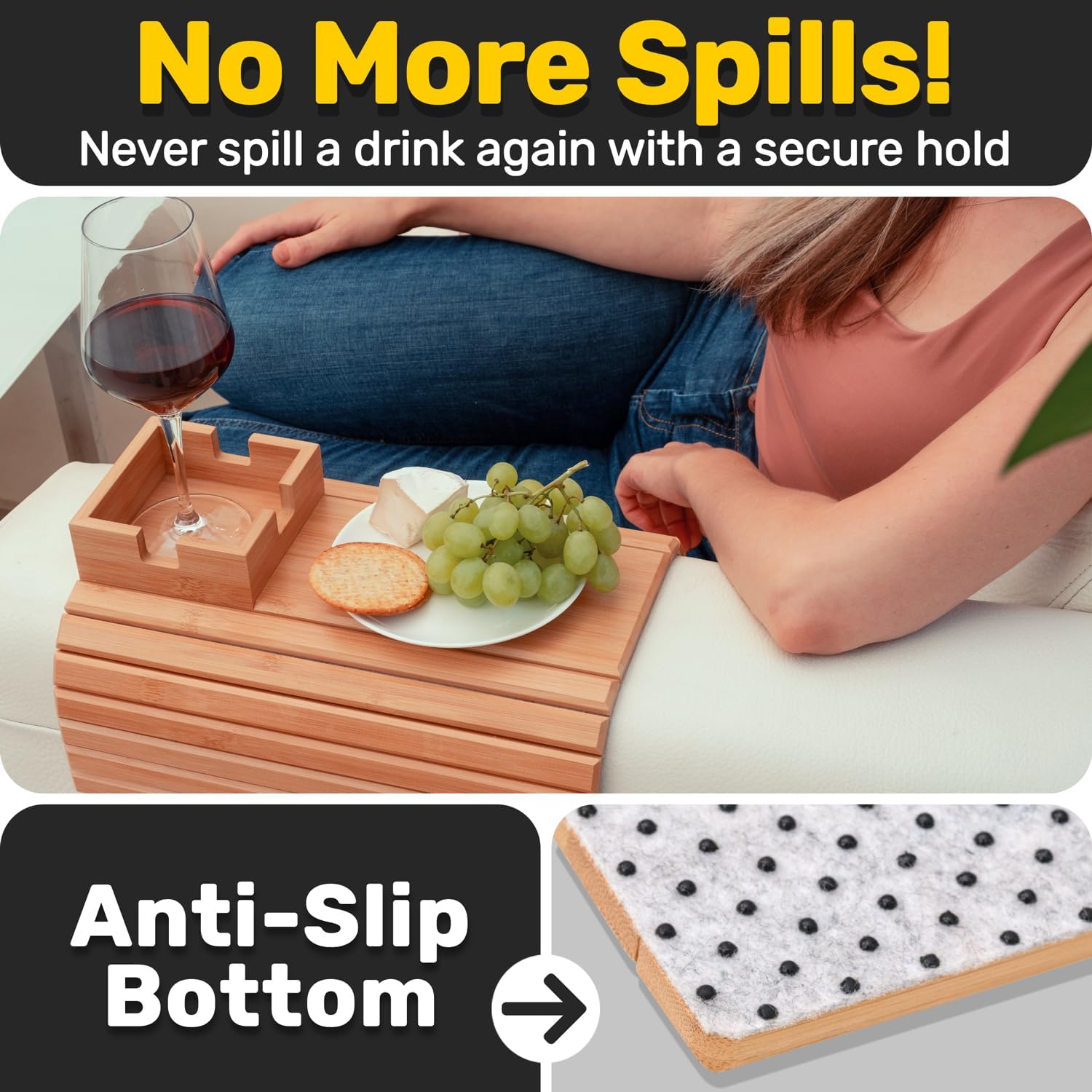 Armoni - Bamboo Couch Cup Holder