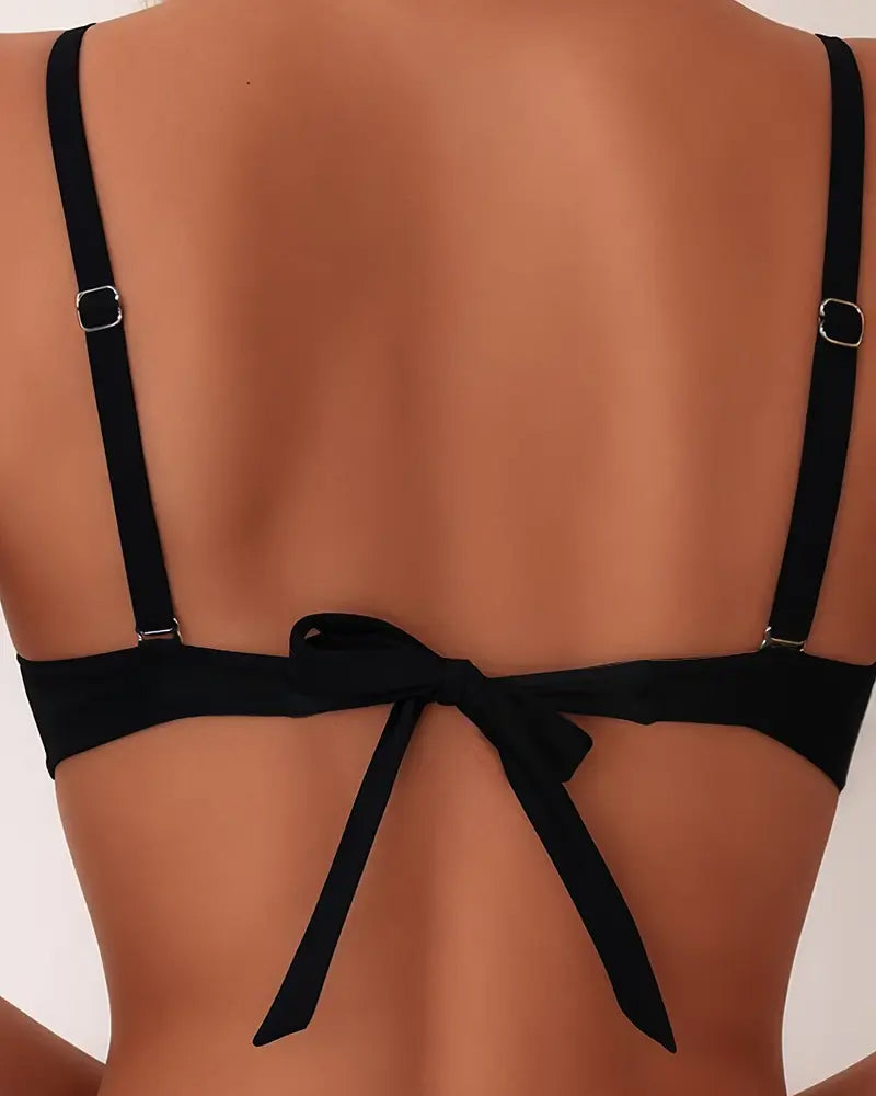 Sexy bikini set with open back