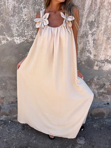 Floral Dress with U-Neckline - Timeless Elegance
