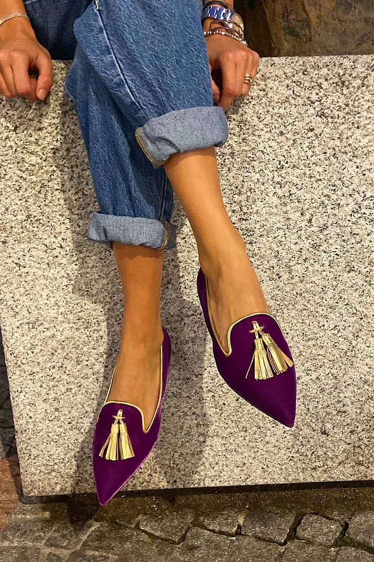 Portia - Boho Fringe Moccasins