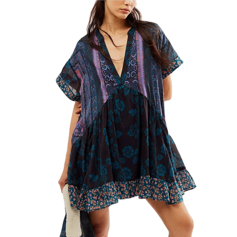 Bohemian Dress V-Neck - Timeless Elegance