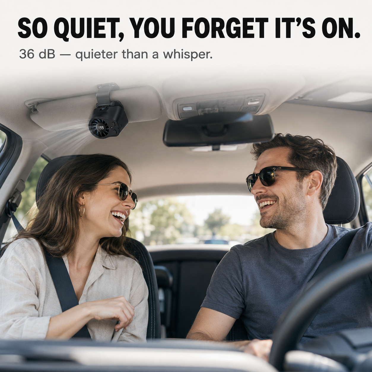 Coolnix – Portable Clip On Car Fan with LED Display