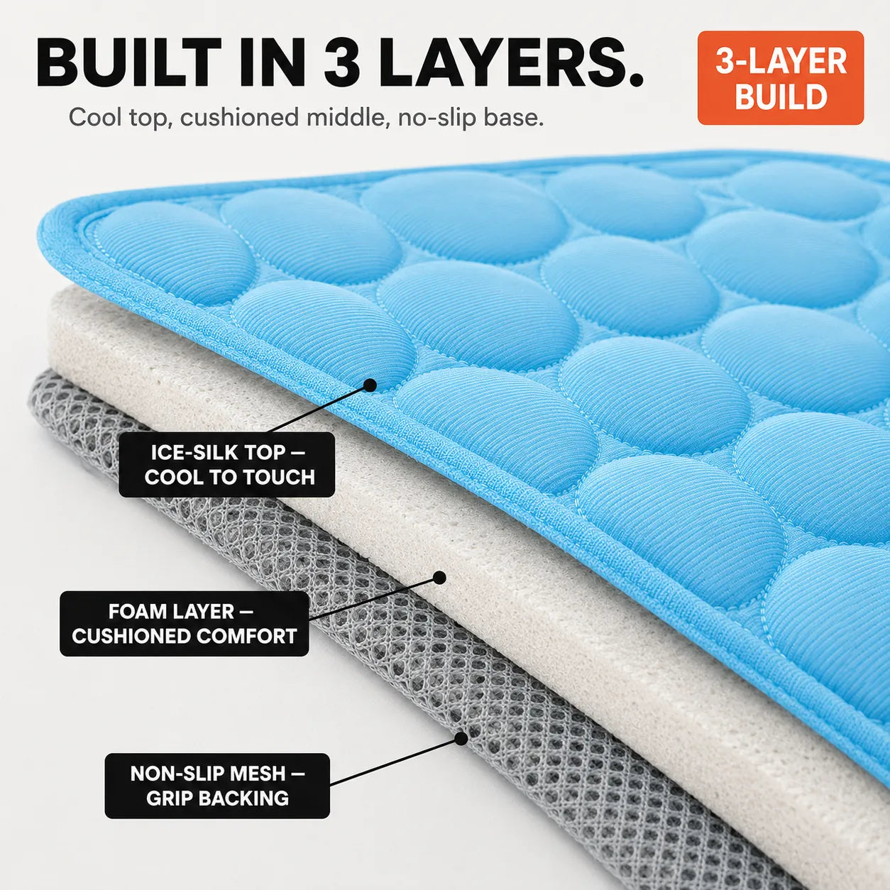 Coolo – Self-Cooling Pet Mat, Ice Silk-like Dog Cooling Pad, No-Freezer Cooling Mat for Dogs