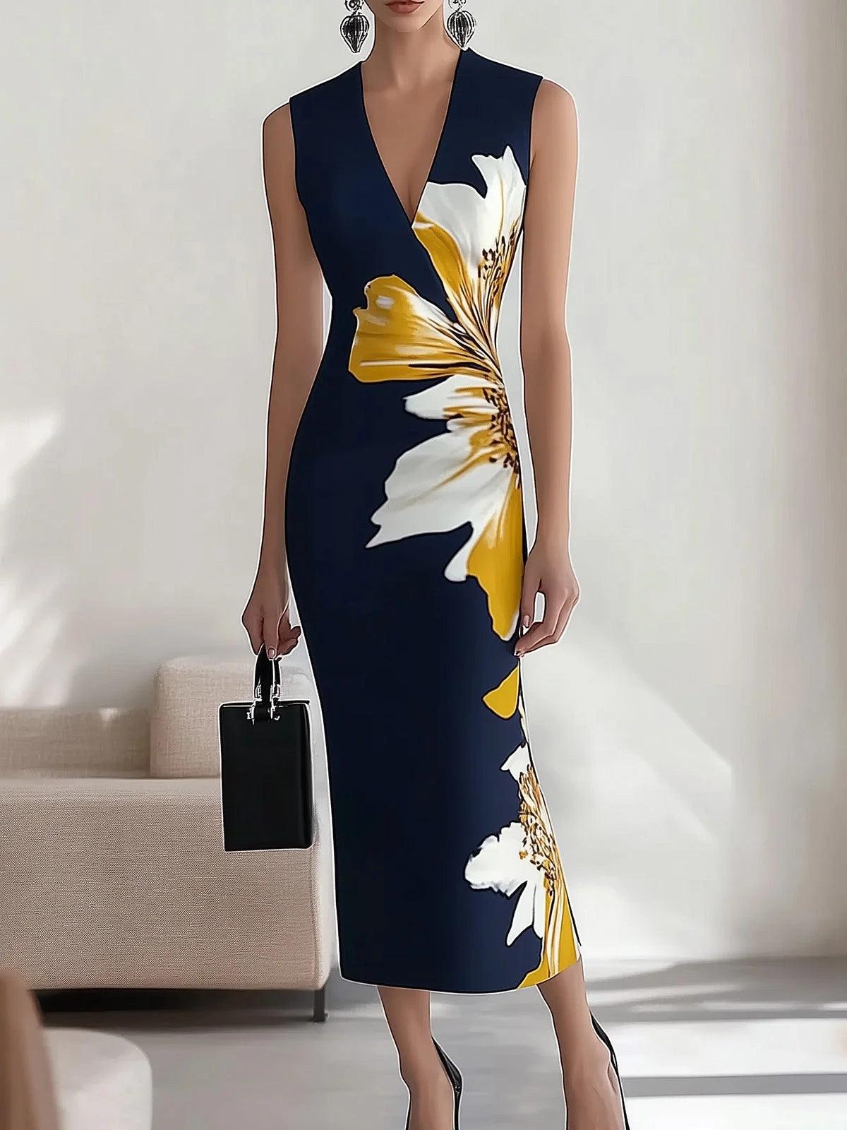 Lily | Beach Glam Elegant Workplace Festival Midi Dress