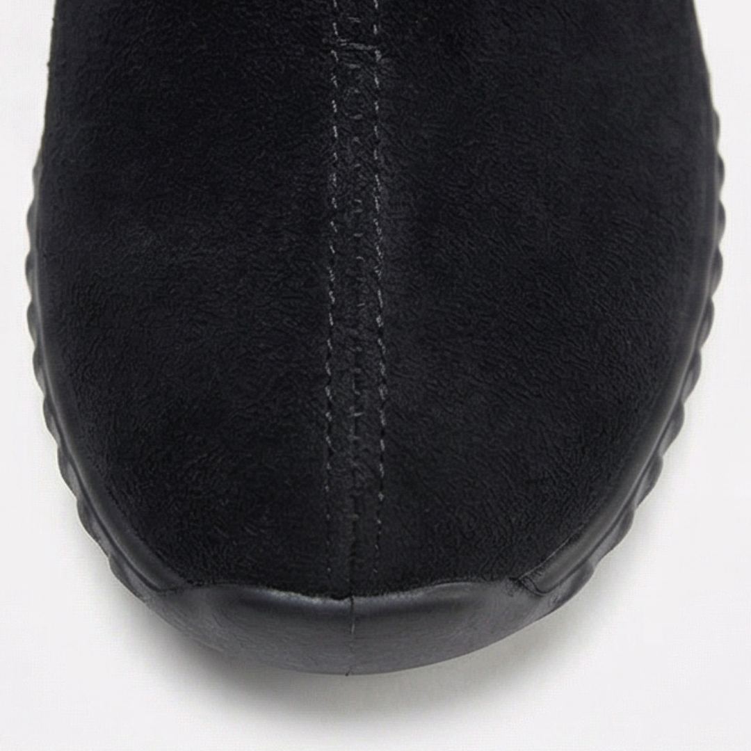 Cozella – Women's Knit Cuff Suede Ankle Booties