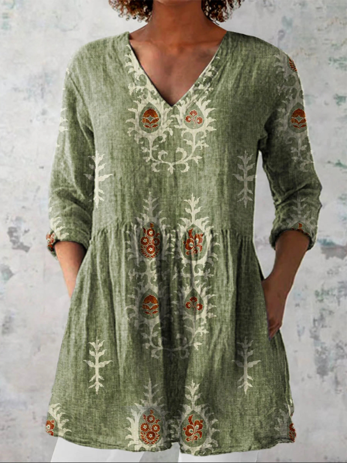 Maeve | V-Neck Long Sleeve Shirt