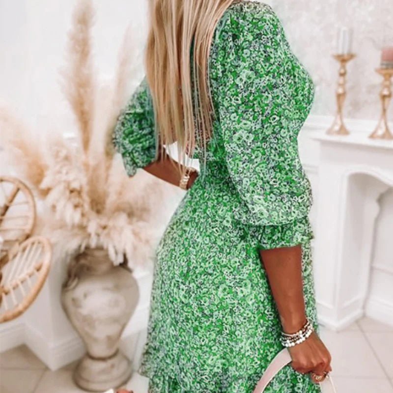 Brielle | Floral V-Neck Smocked Dress