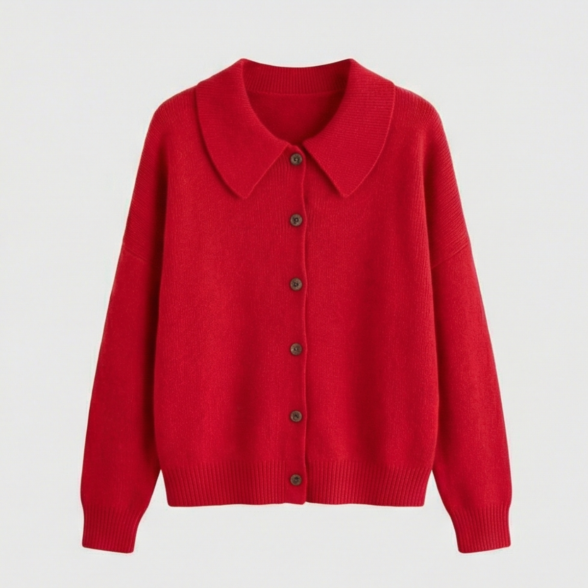 Collete – Women's Soft Knit Cardigan with Peter Pan Collar