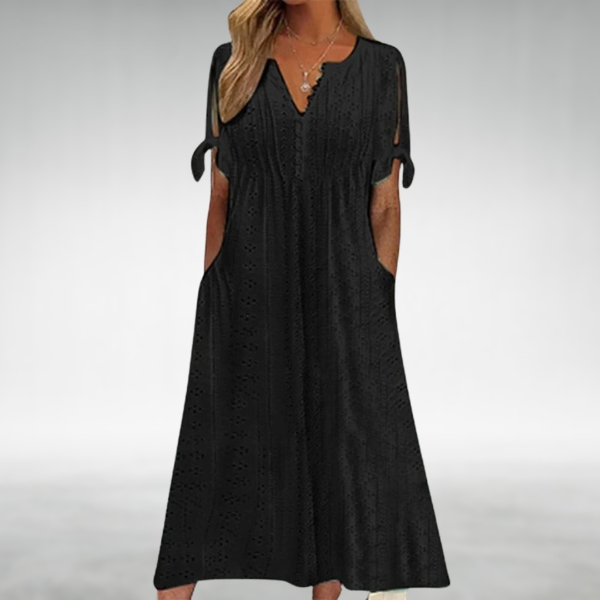 NATALIE – LIGHT BLUE EYELET SUMMER DRESS