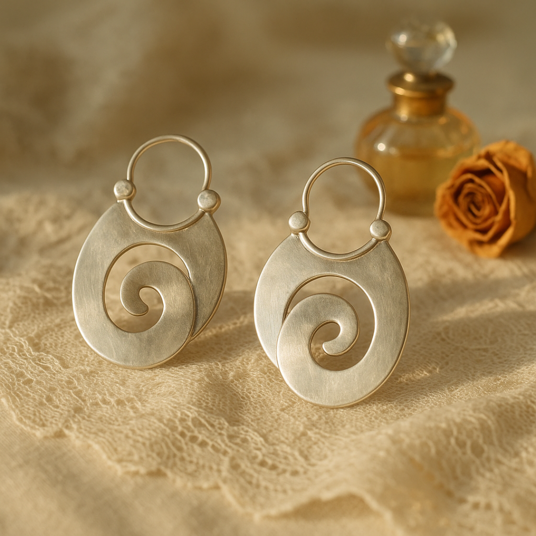 Unique Vintage Earrings – Silver Reflection with Character