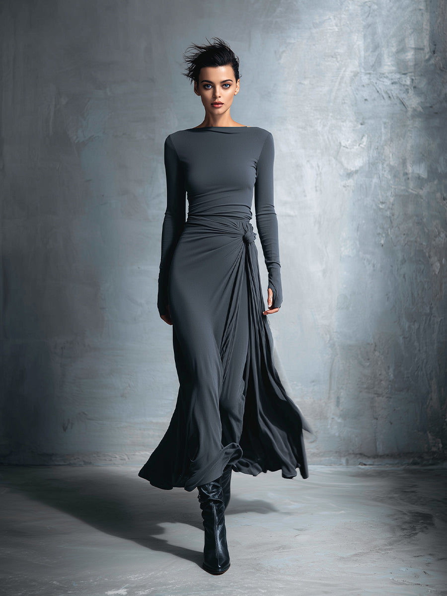 Mariana | Long Dress with Side Knot