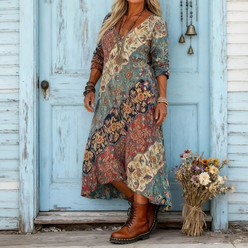 Evelyn | Vintage-Inspired Long Sleeve Casual Dress