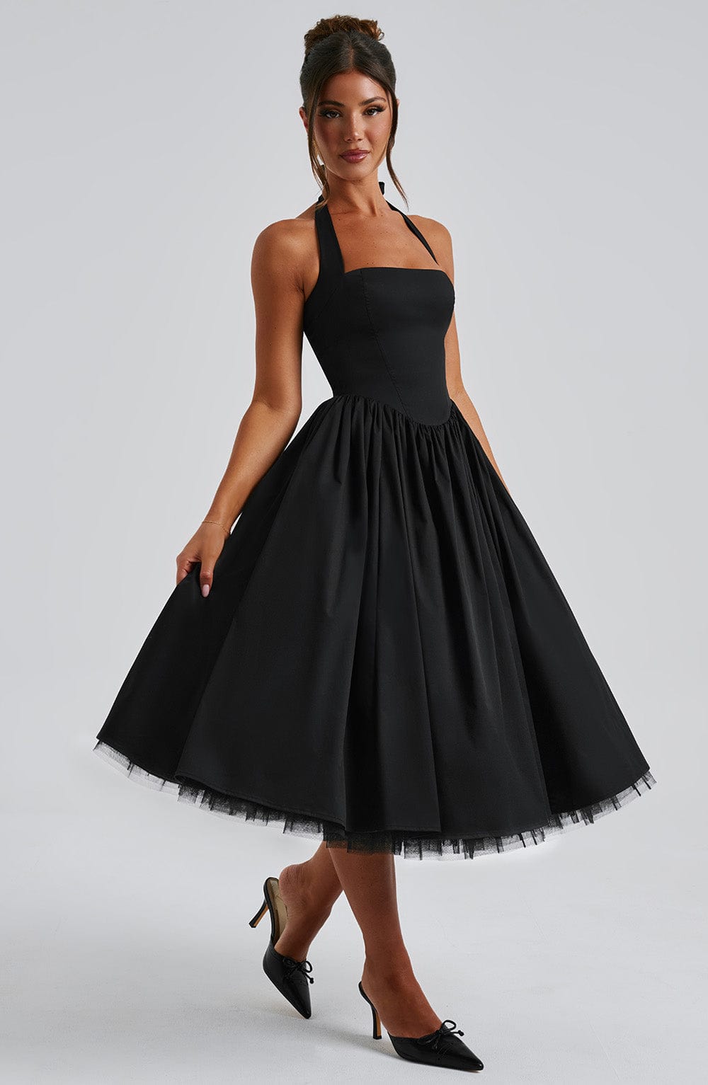 Chloe | Women’s Wedding Guest Halter Midi Dress