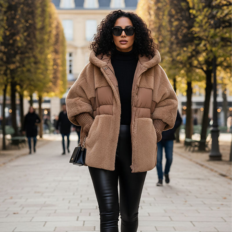 Cozevia – Women’s Quilted Hooded Jacket, Oversized Fit