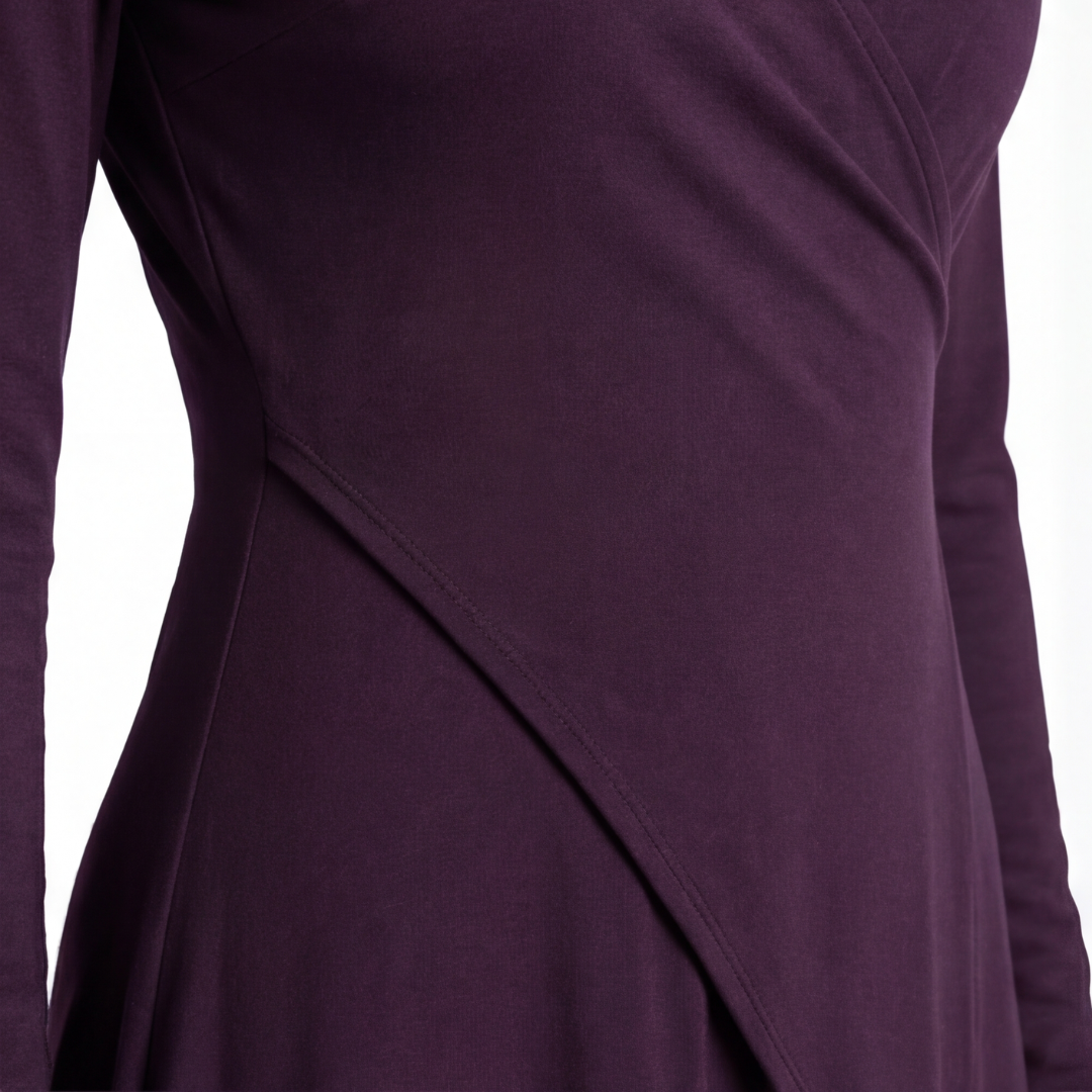 Florenne – Asymmetrical Draped High Neck Maxi Dress