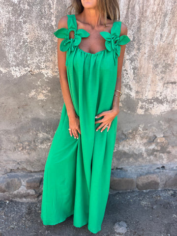 Floral Dress with U-Neckline - Timeless Elegance