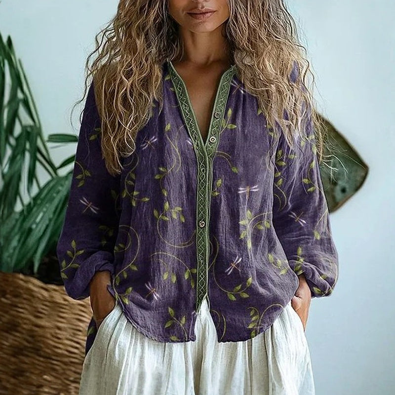 Brianna | Chic Vintage Floral Blouse