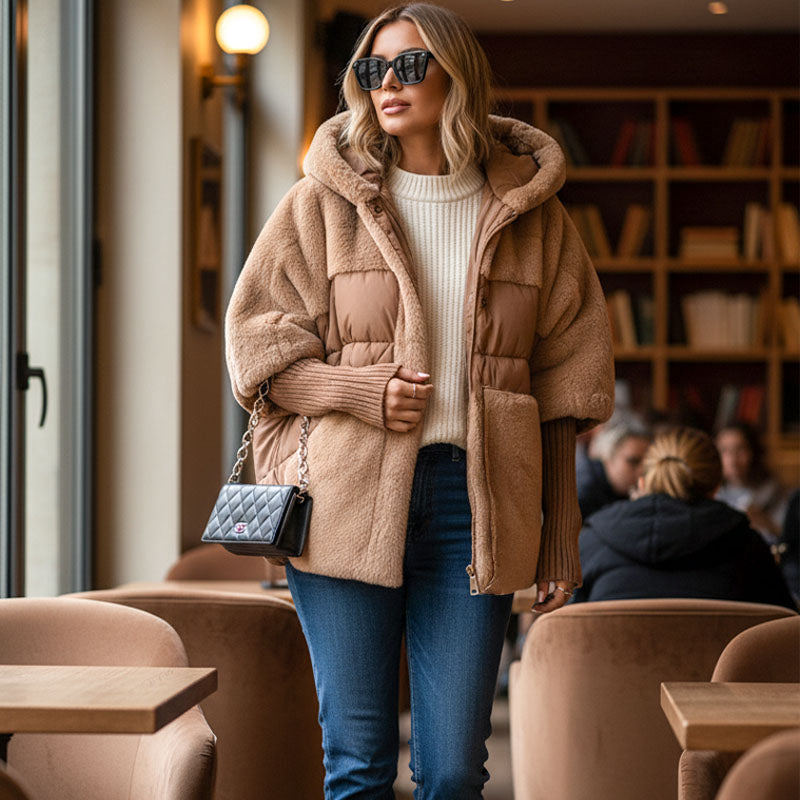 Cozevia – Women’s Quilted Hooded Jacket, Oversized Fit