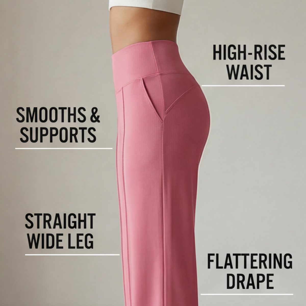 Elyra – Women's Wide Leg Yoga Pants with Crossover Waist