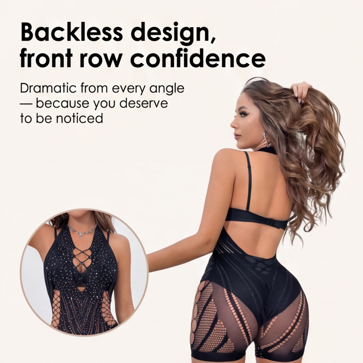 Lumiere – Rhinestone Fishnet Bodysuit