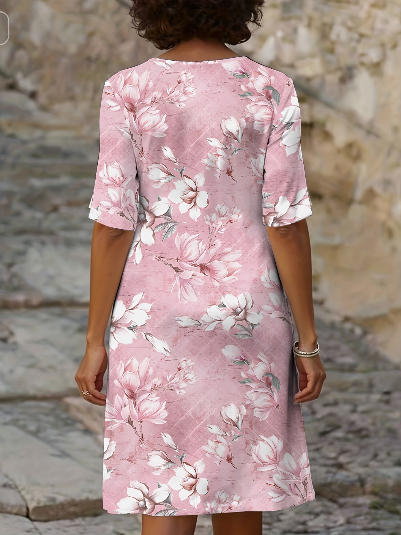 GLORIA | Soft Bloom V-Neck Dress