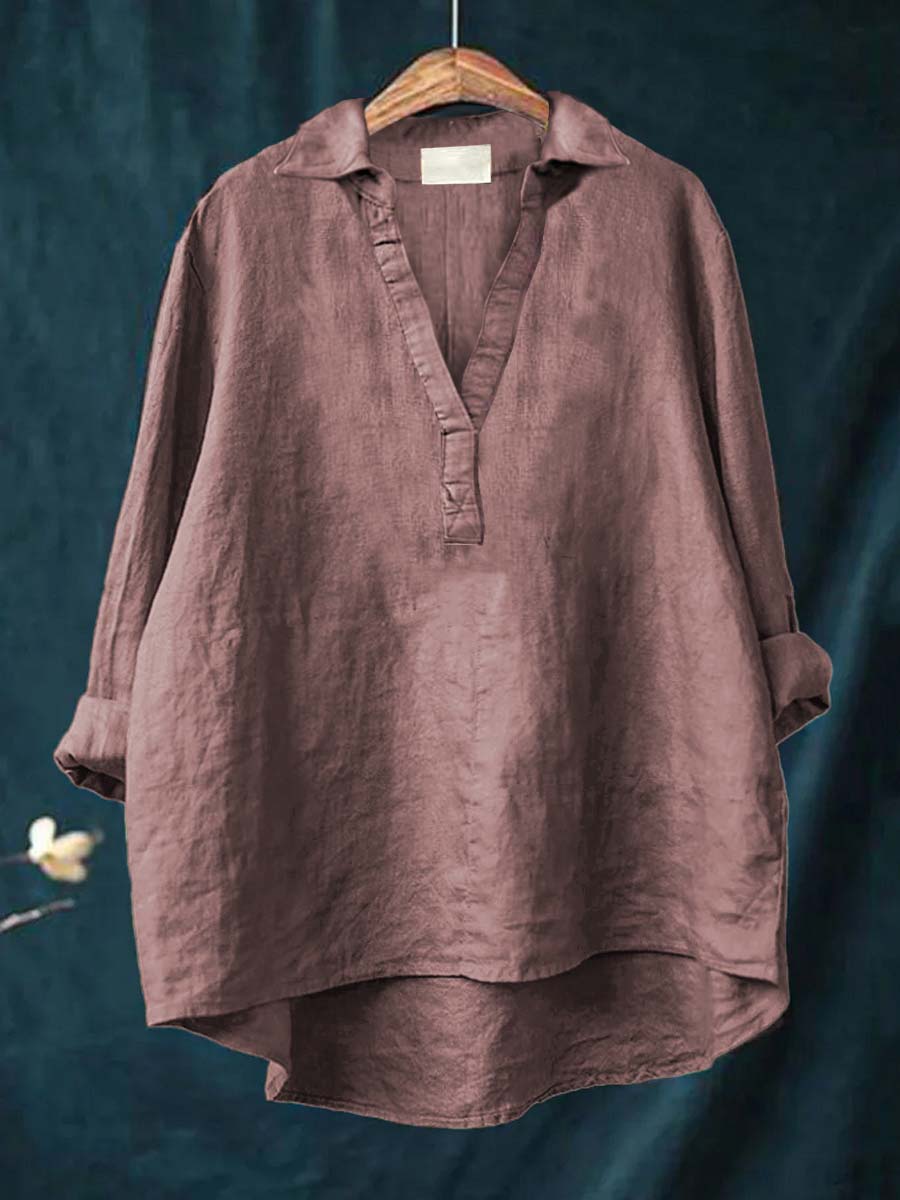 Andrea | Elegant Summer Linen Blouse