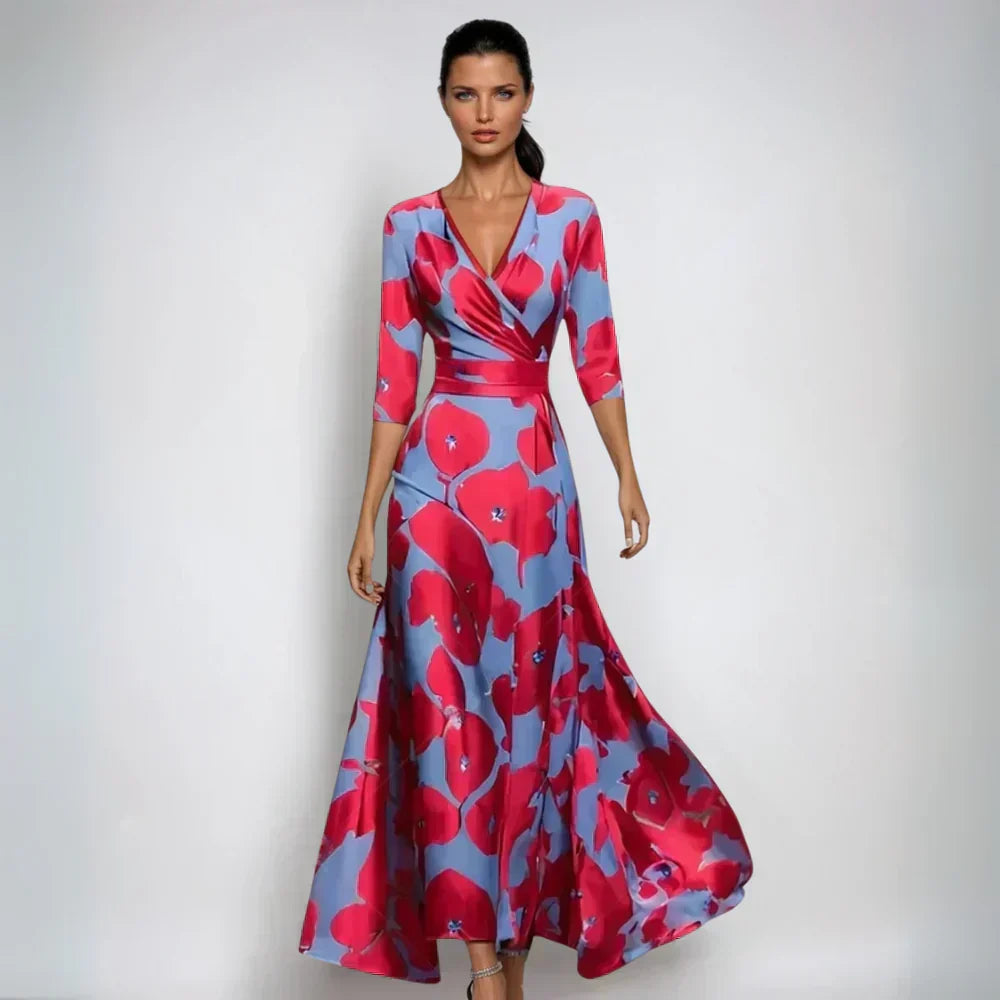 Eliana™ | Abito A-Line Floreale Elegante