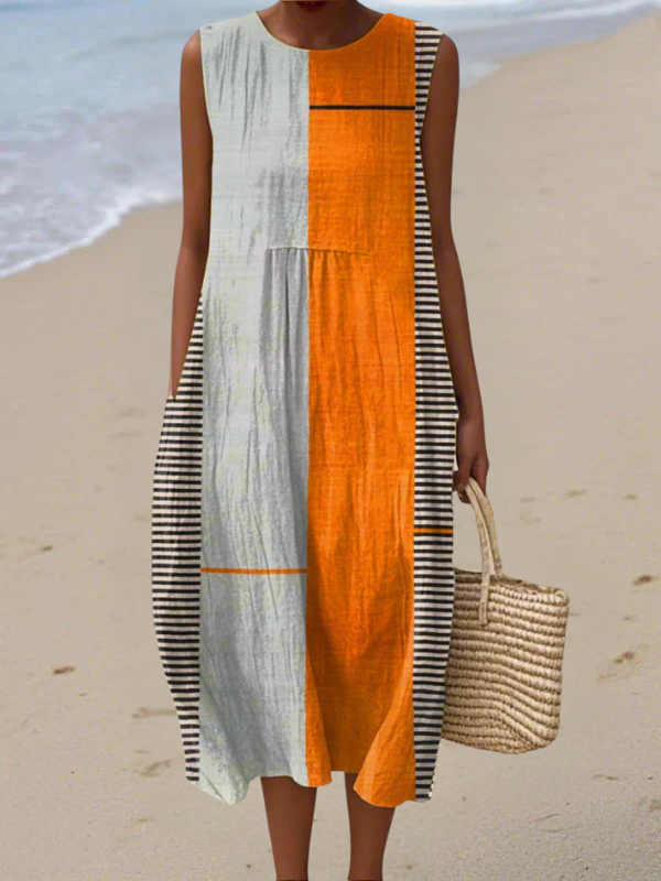 Karen - Colorblock Midi Dress