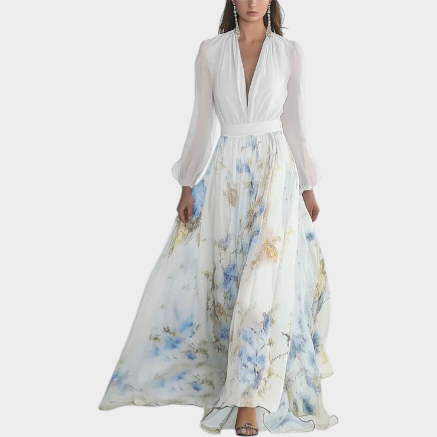 Maxi Dress in Floral Chiffon