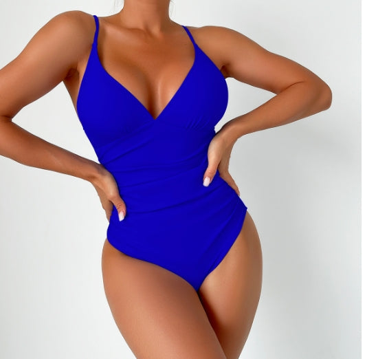 LolaBeach - Solid Deep V-Neck Swimsuit