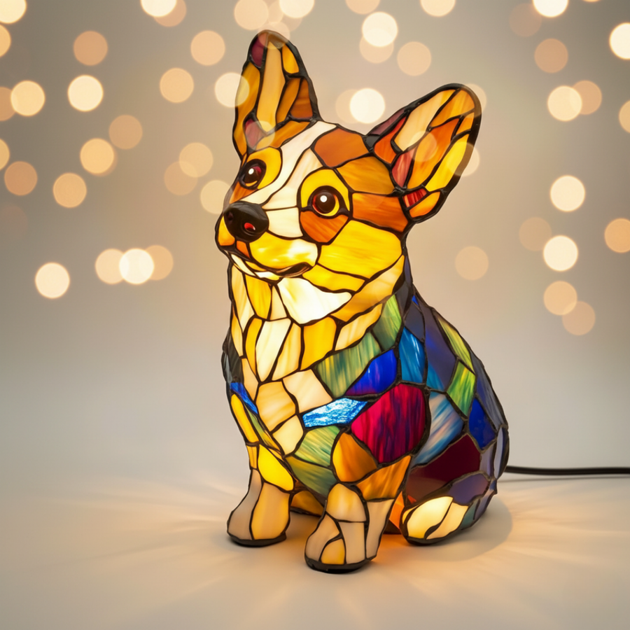 Corgi | Glass Painting Lamp