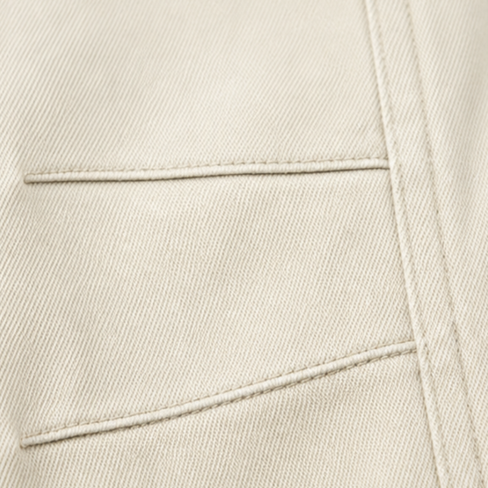 Cropelle – Stitch Detail Cropped Straight Pants