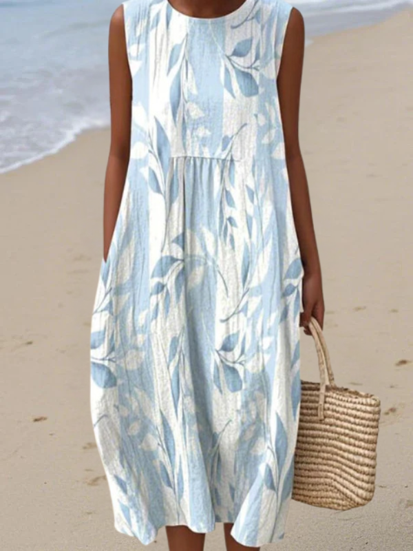 Janice - Leafy Midi Dress