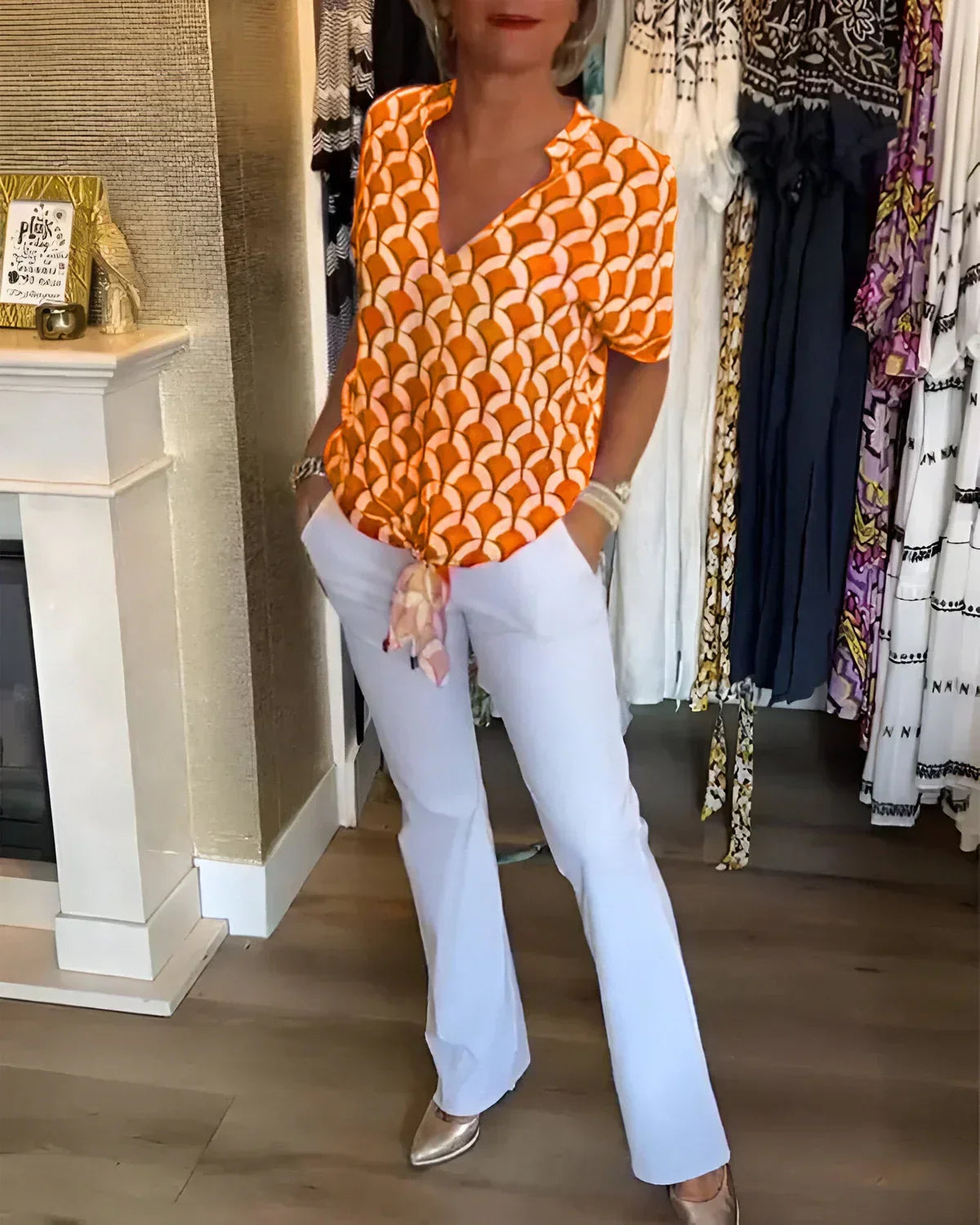 SOLVEIG STYLISH PRINTED BLOUSE