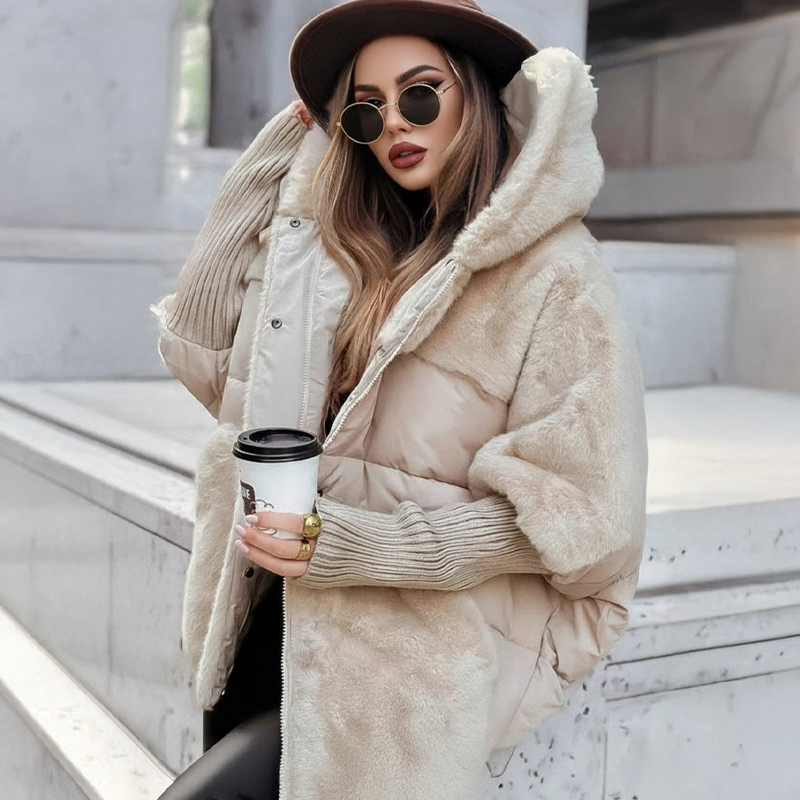 Cozevia – Women’s Quilted Hooded Jacket, Oversized Fit