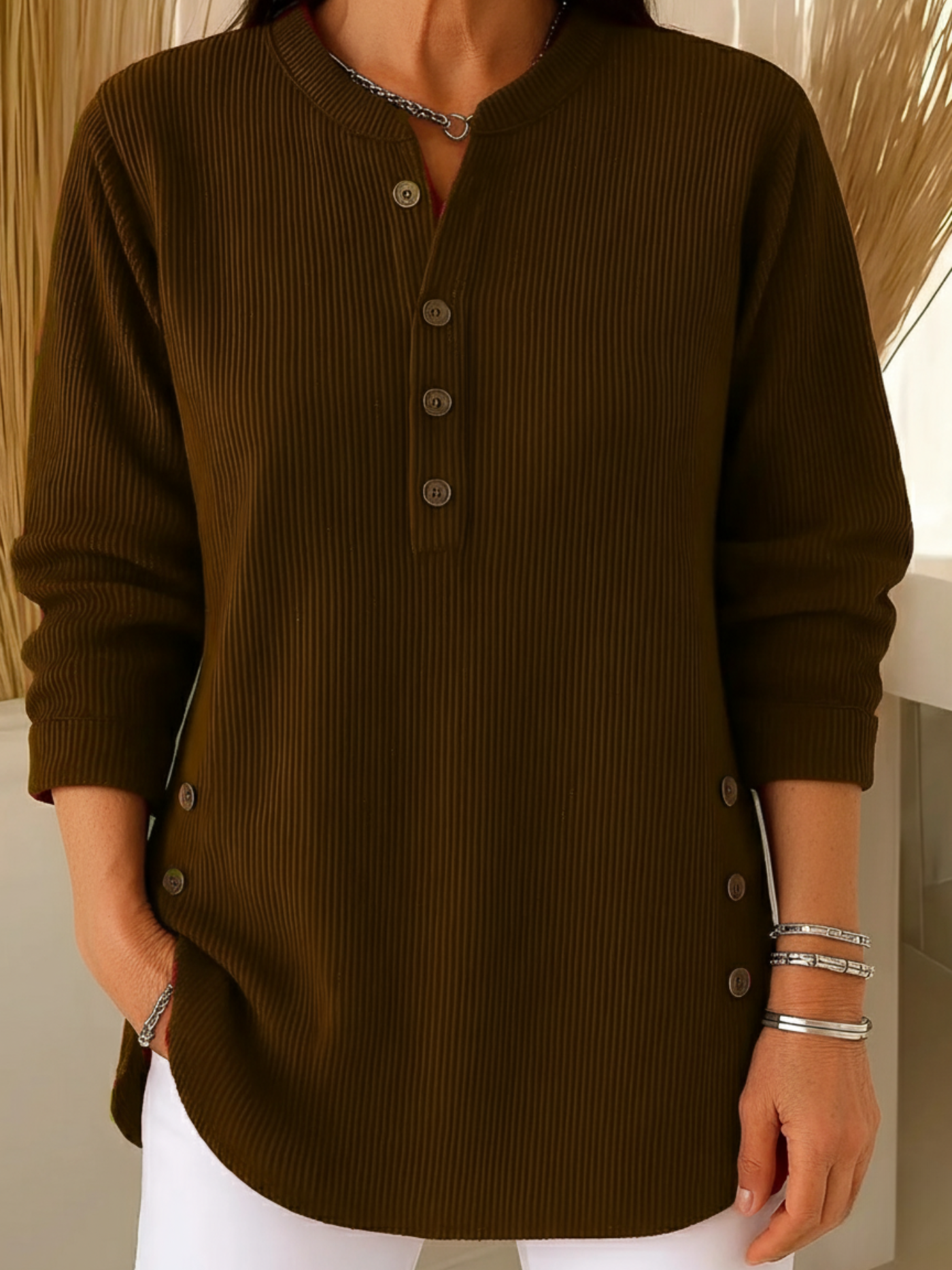 Amelie™ | Stylish Casual Henley Top