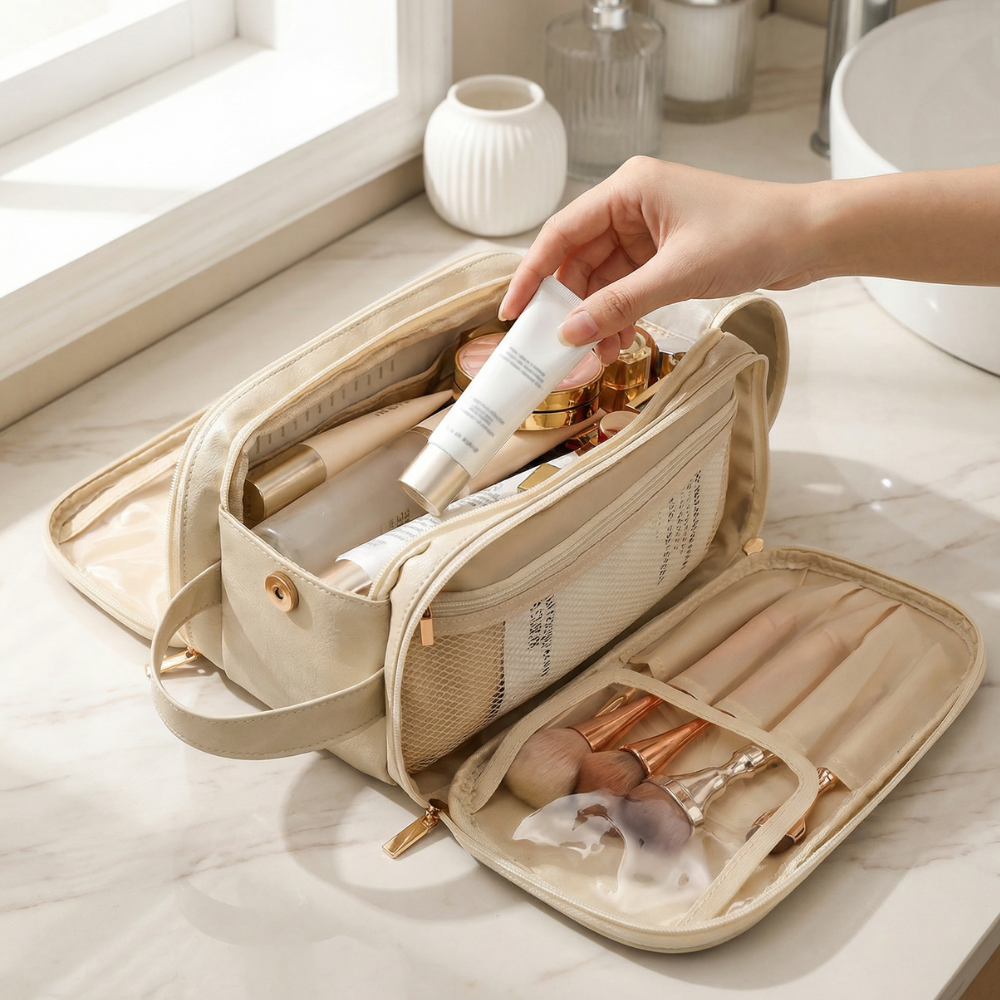 Glossa - Large Capacity Makeup Organizer with Brush Protectors