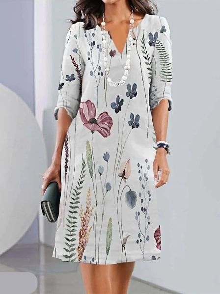 Naomi | Floral V-Neck Casual Dress