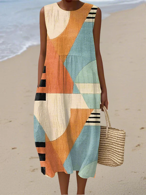 Carol - Geometric Midi Dress