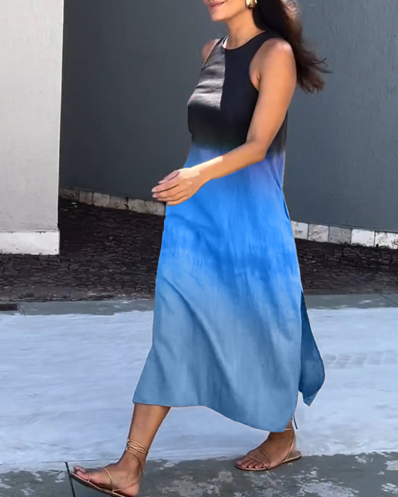 Melanie | Ombre Linen Sleeveless Dress