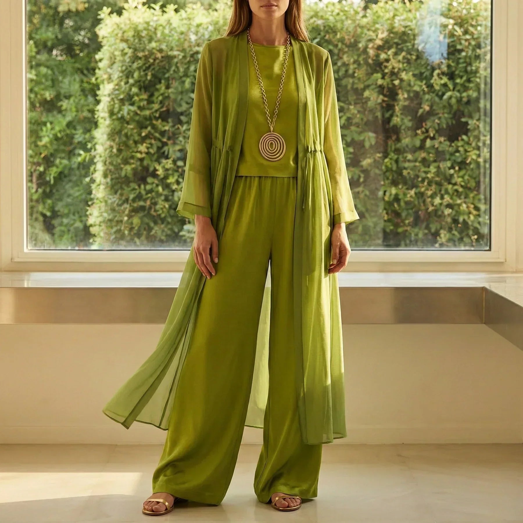 Elvira | Relaxed Drapey Tunic and Wide Leg Pants Set