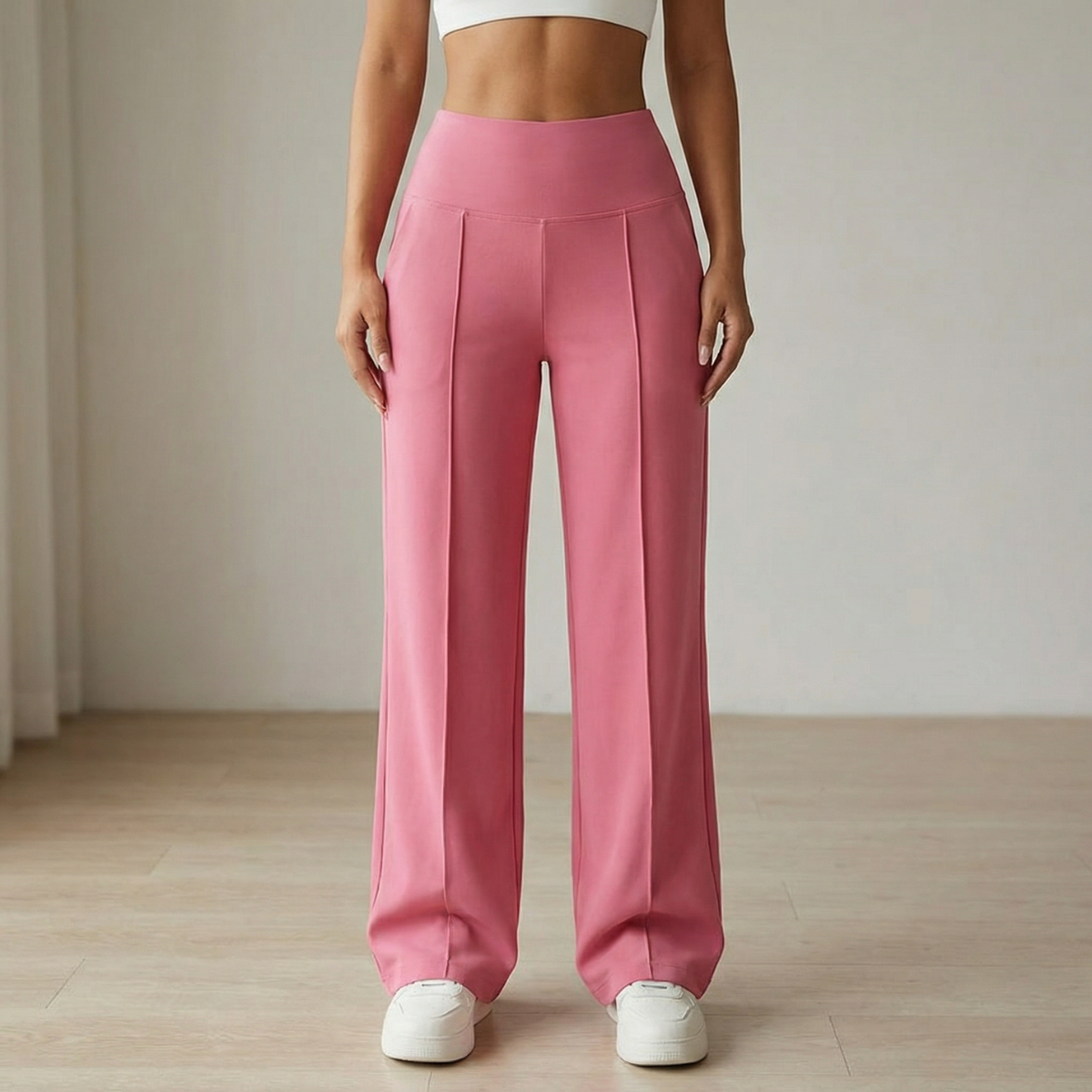 Elyra – Women's Wide Leg Yoga Pants with Crossover Waist