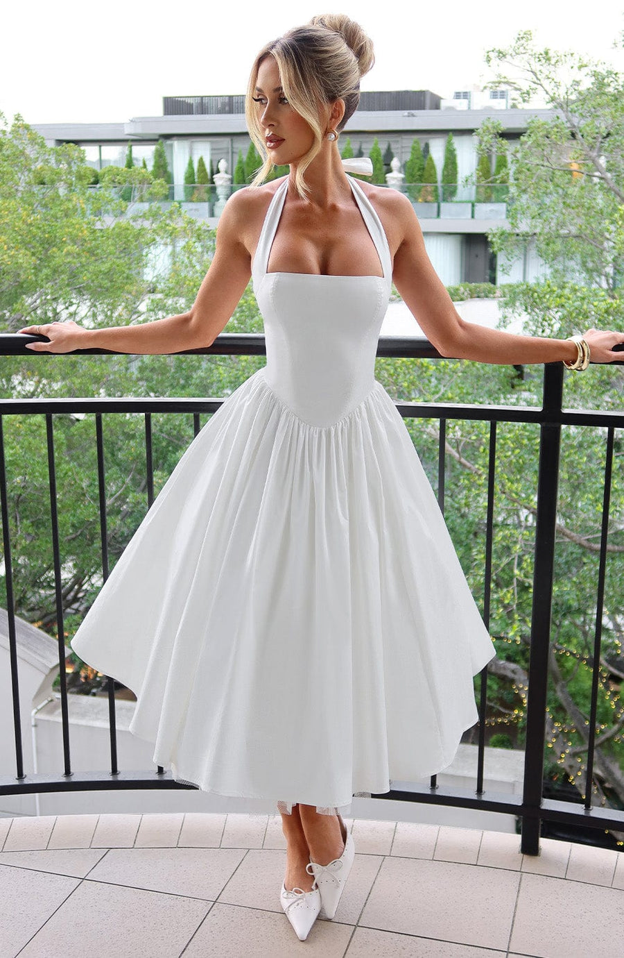 Chloe | Women’s Wedding Guest Halter Midi Dress