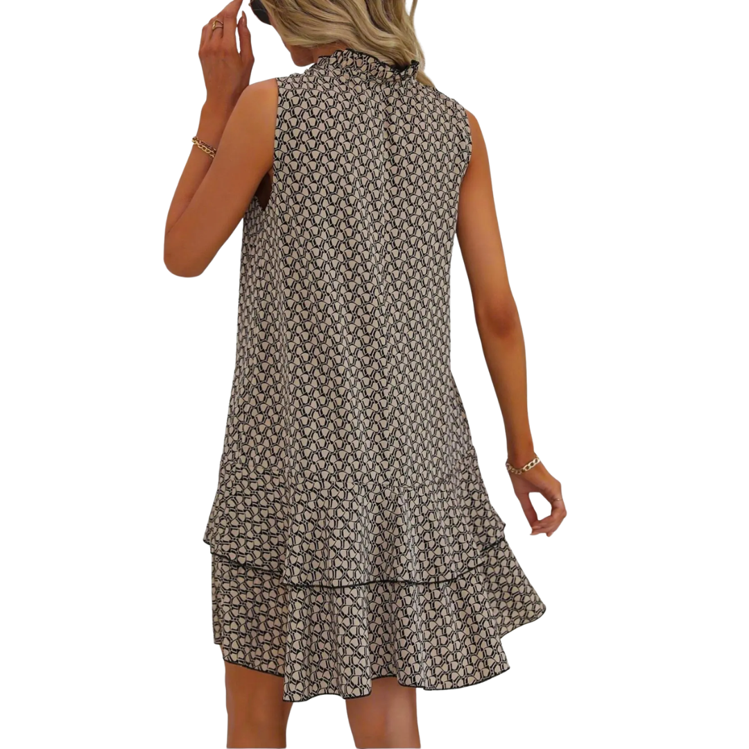 Printed Bohemian Midi Dress with Adjustable Straps